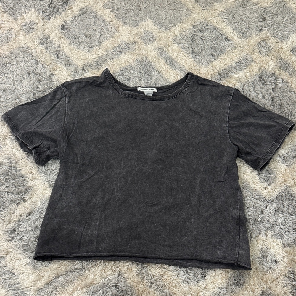 Caution To The Wind Dark Gray Short Sleeve Tee